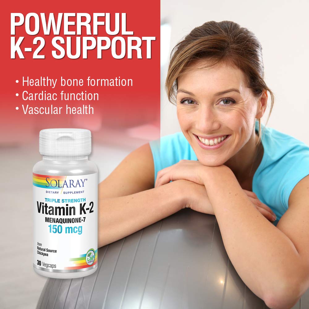 SOLARAY Triple Strength Vitamine K-2 sous forme de MK-7, 150 µg 30 gélules