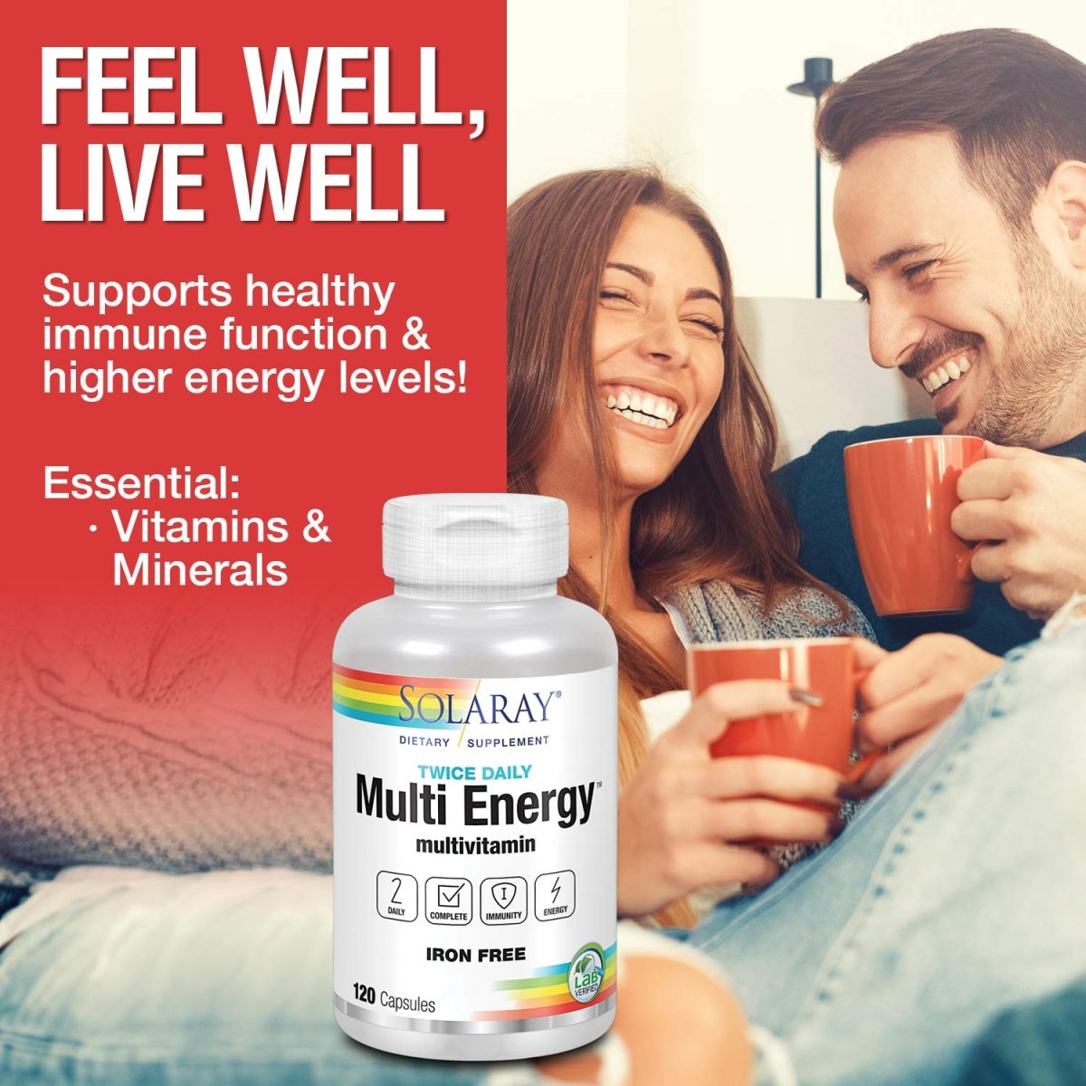 Solaray - Twice Daily (Iron Free), 120 Capsules