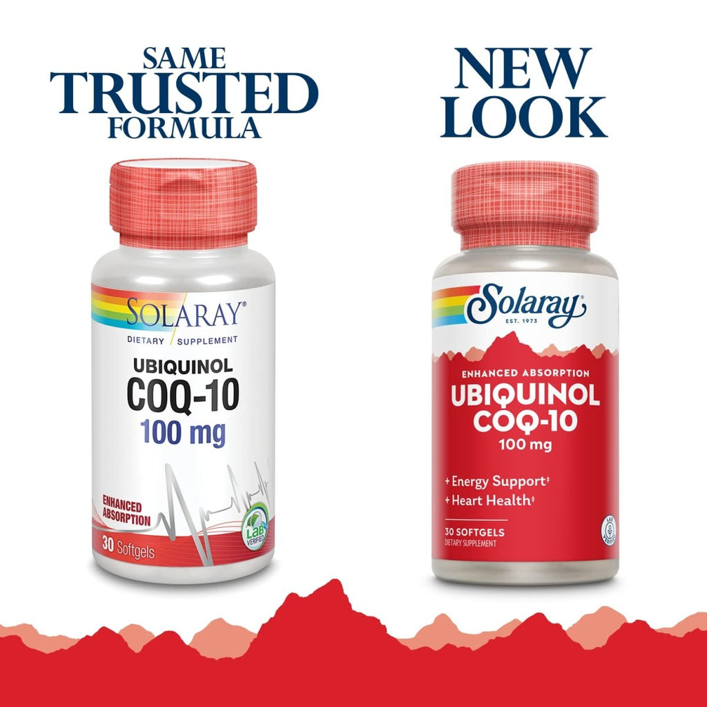 SOLARAY Ubiquinol CoQ-10 100 mg - Absorption Améliorée - 30 Gélules