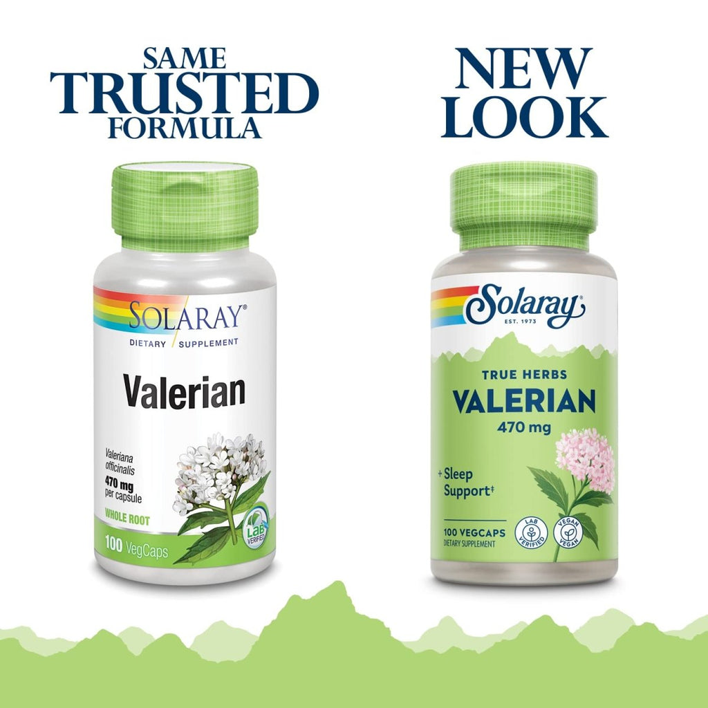 SOLARAY Valériane 470mg Soutien à la relaxation (100 gélules)