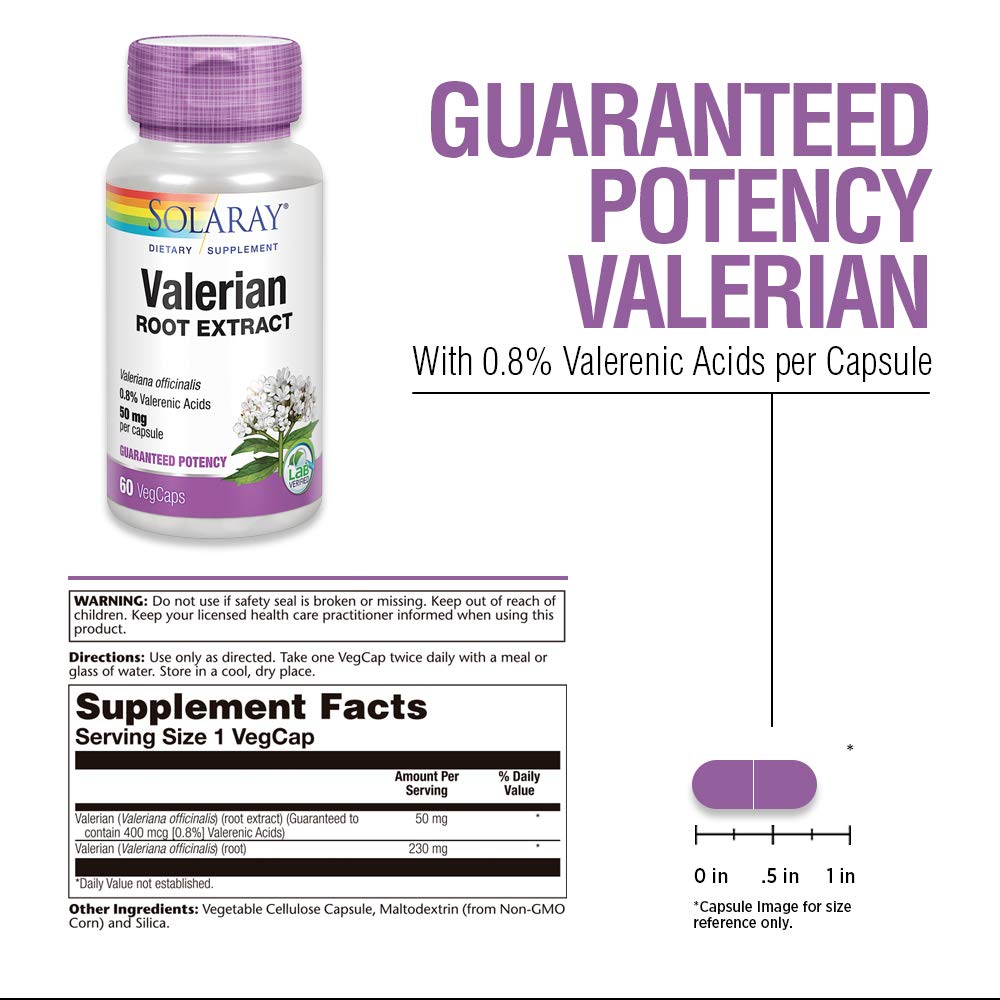 SOLARAY Extrait de Racine de Valériane 50 mg 60 Gélules
