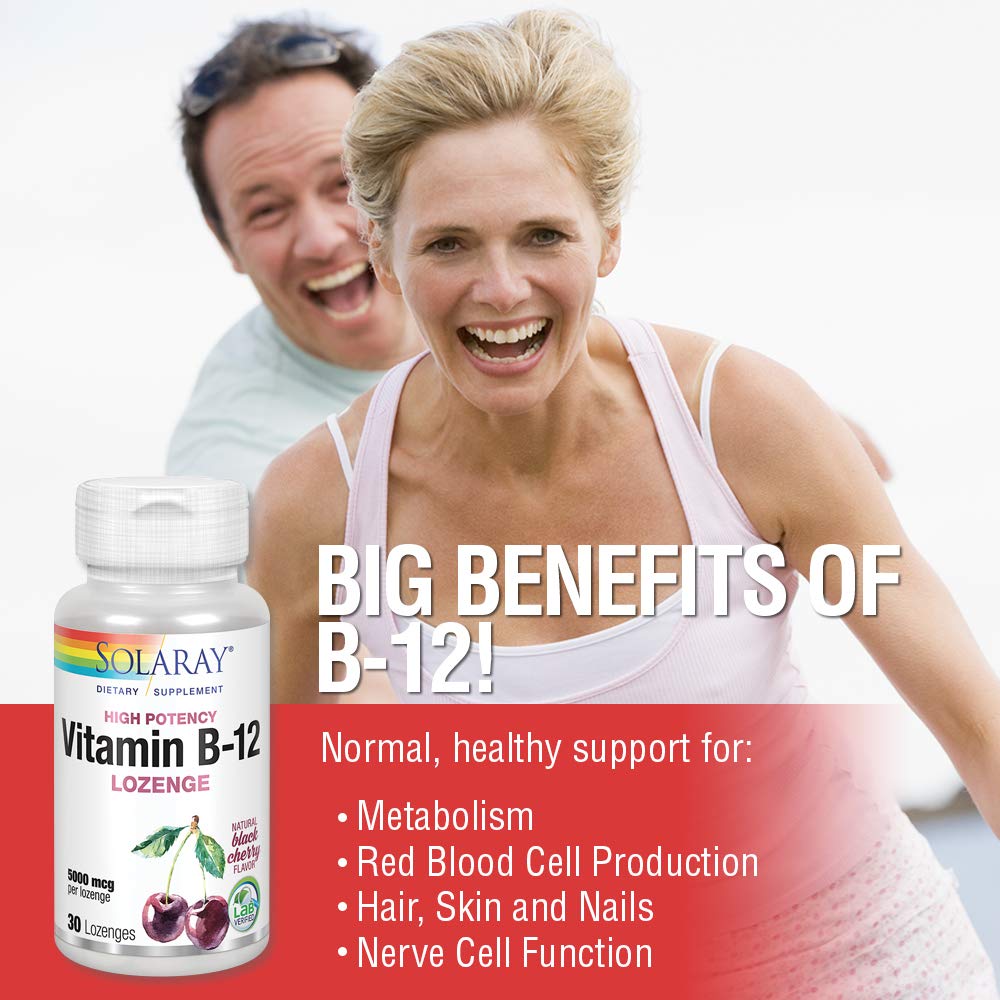 SOLARAY Vitamin B-12 5000mcg Lozenges 30ct