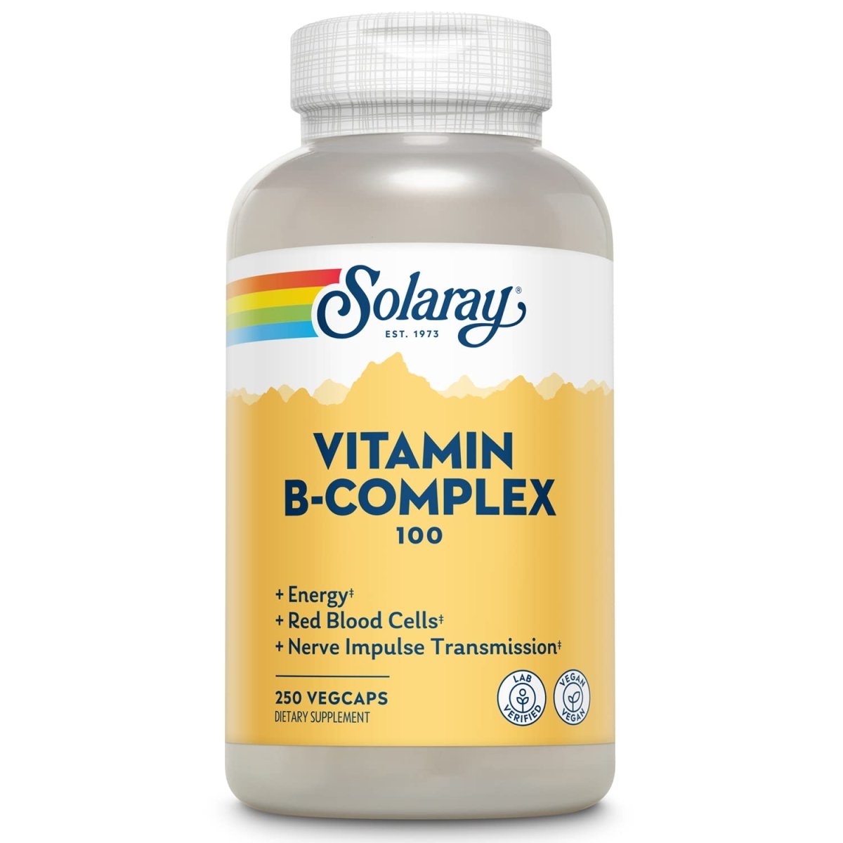 Solaray Complexe Vitamine B 100 mg - Vitamines B Complètes pour l'Énergie et la Vitalité - 250 Végicaps