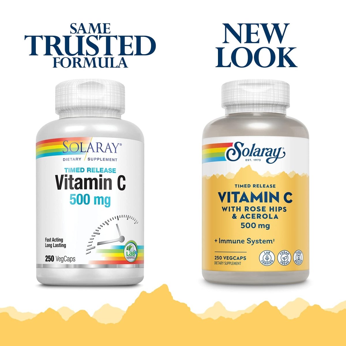 SOLARAY Vitamin C w/Rose Hips & Acerola 500mg 250 CT