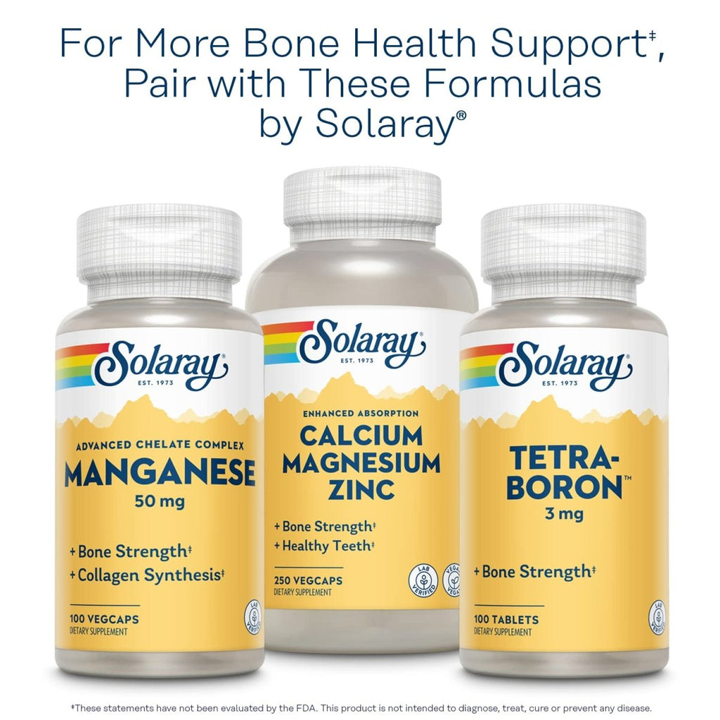 SOLARAY Vitamine D3 K2, supplément de Vitamine K2 D3 pour l'absorption du calcium, la solidité des os, le soutien des fonctions cardiovasculaires et immunitaires, sans soja, garantie 60 jours, 60 portions, 60 VegCaps