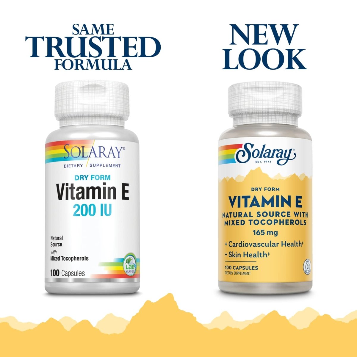 SOLARAY Vitamin E Dry 200 IU with Mixed Tocopherols - 100 Count