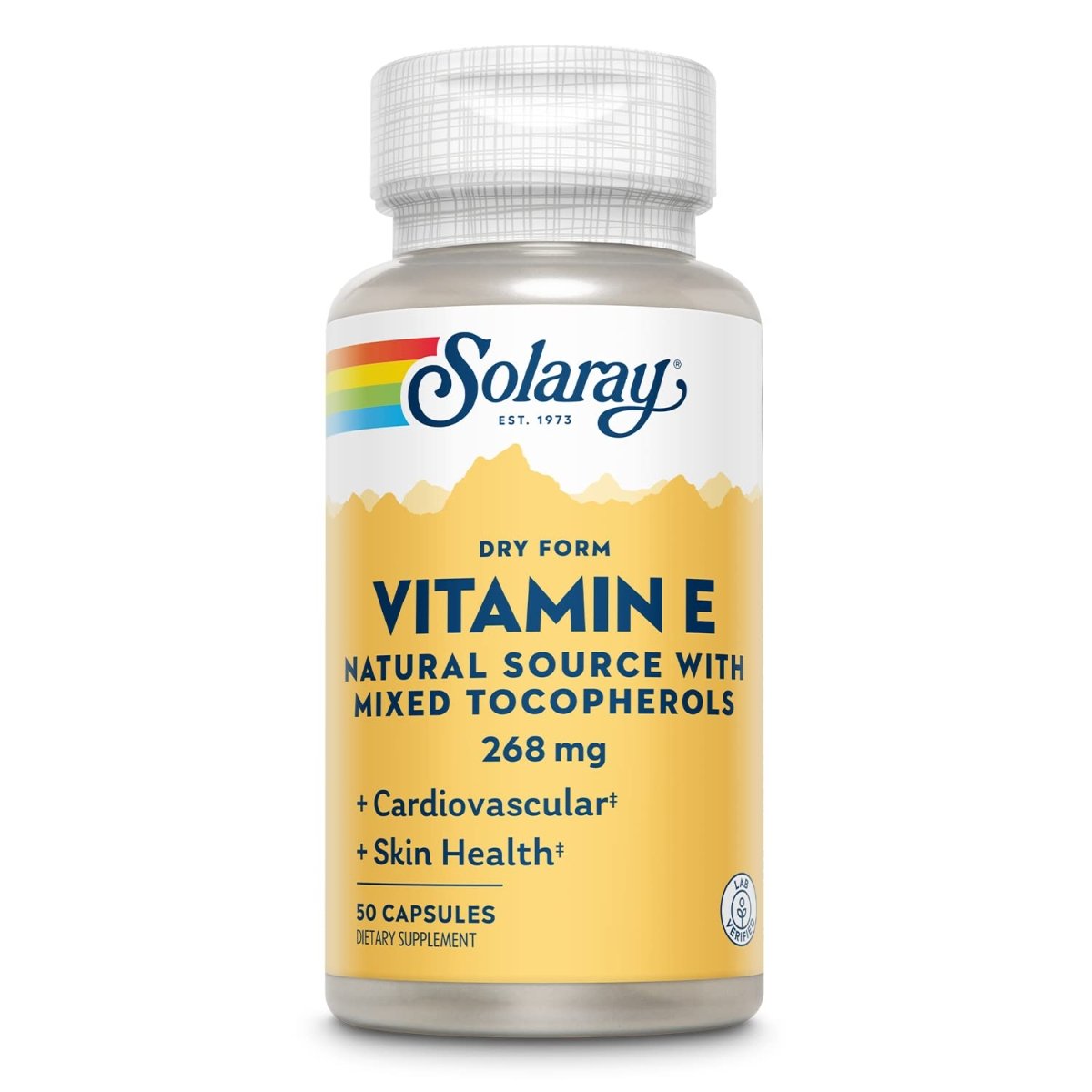 SOLARAY Vitamin E, Dry 400 IU w/Mixed Tocopherols 50 Capsules