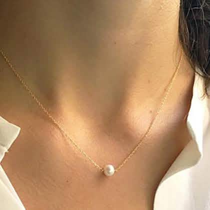 Collier de perles en or massif 10K