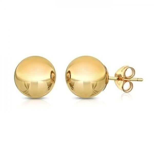 Puces d'oreilles boules en or massif 14 carats - Tailles assorties