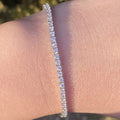 Bracelet de tennis en or blanc massif 14 carats avec diamants 100 % naturels de 2,13 carats