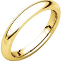 Bague de mariage confortable en or jaune massif 14 carats de 3 mm