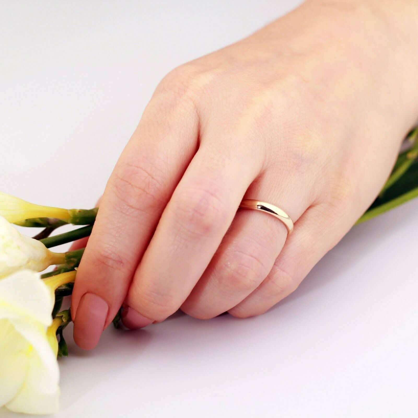 Bague de mariage confortable en or jaune massif 14 carats de 3 mm