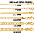 Collier en chaîne maillons marins en or jaune 14 carats massif