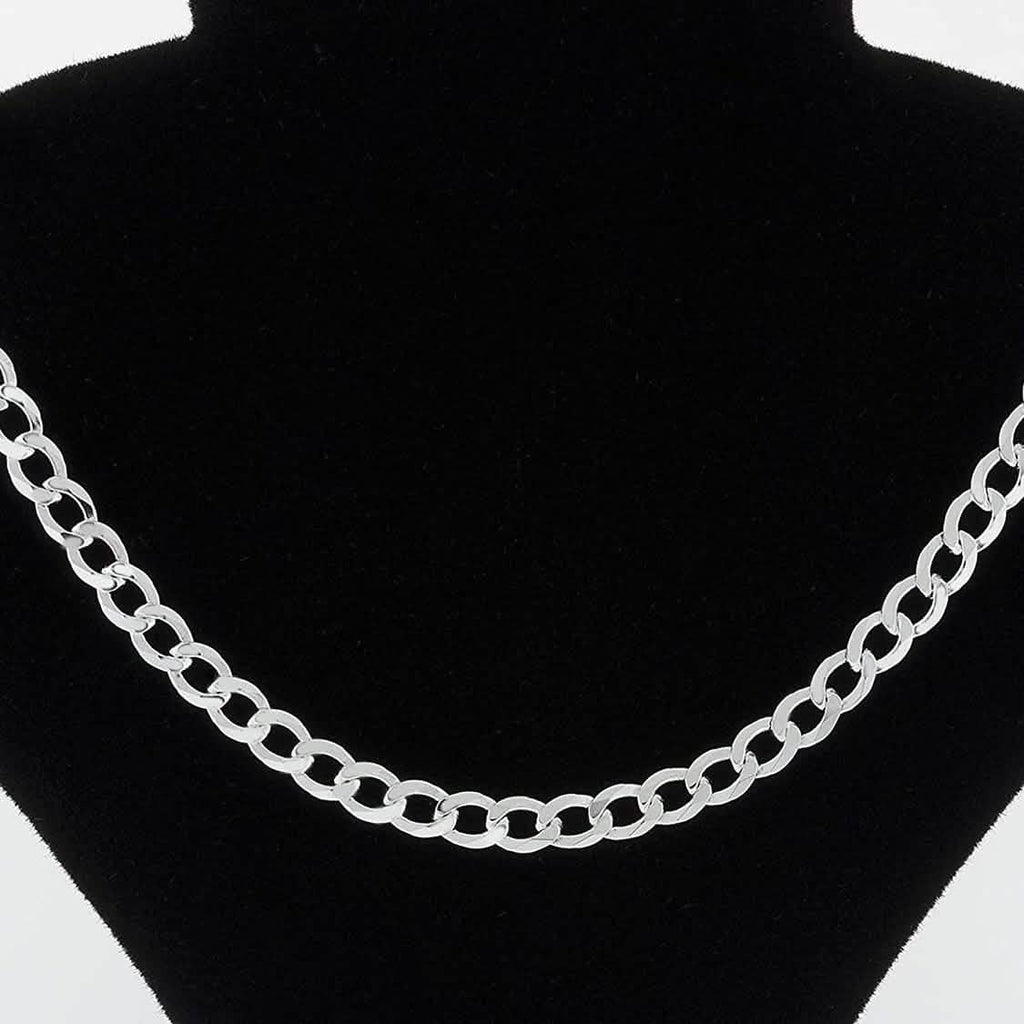 Collier chaîne cubaine en argent sterling 925 massif de 4,5 mm