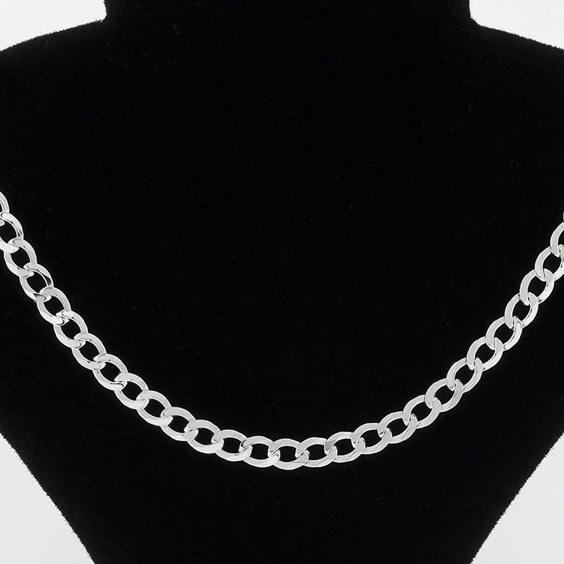 Collier chaîne cubaine en argent sterling 925 massif de 4,5 mm
