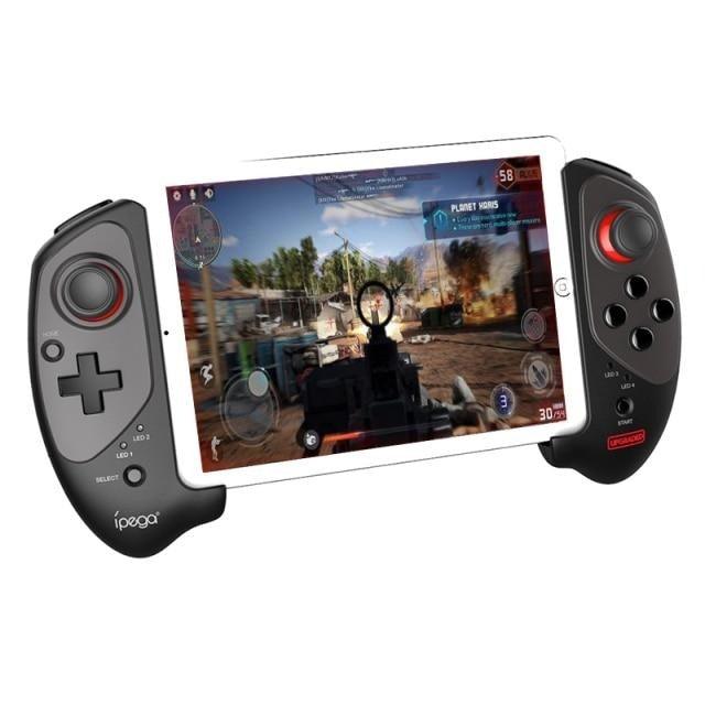 Manette de jeu sans fil Bluetooth, noire et durable, compatible avec les téléphones portables et les smartphones
