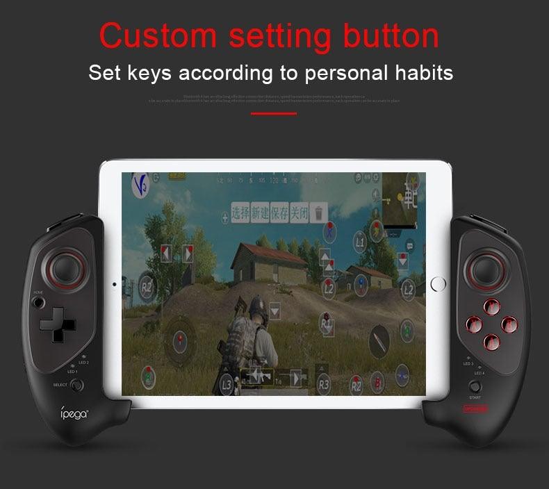 Manette de jeu sans fil Bluetooth, noire et durable, compatible avec les téléphones portables et les smartphones