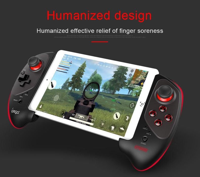 Manette de jeu sans fil Bluetooth, noire et durable, compatible avec les téléphones portables et les smartphones