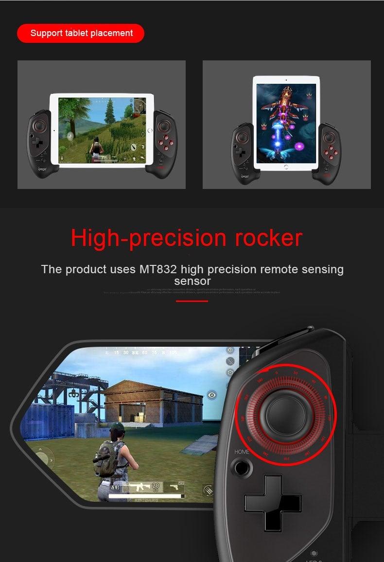 Manette de jeu sans fil Bluetooth, noire et durable, compatible avec les téléphones portables et les smartphones