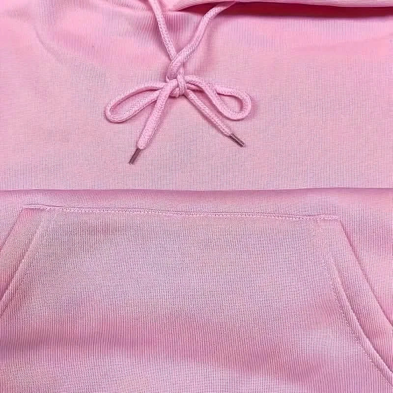 Sweat à capuche décontracté à manches longues avec cordon de serrage et couleur unie
