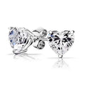 Puces d'oreilles en forme de cœur en argent massif 925 de 2,00 carats