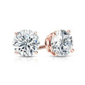 Puces d'oreilles rondes en argent sterling massif serties de cristaux