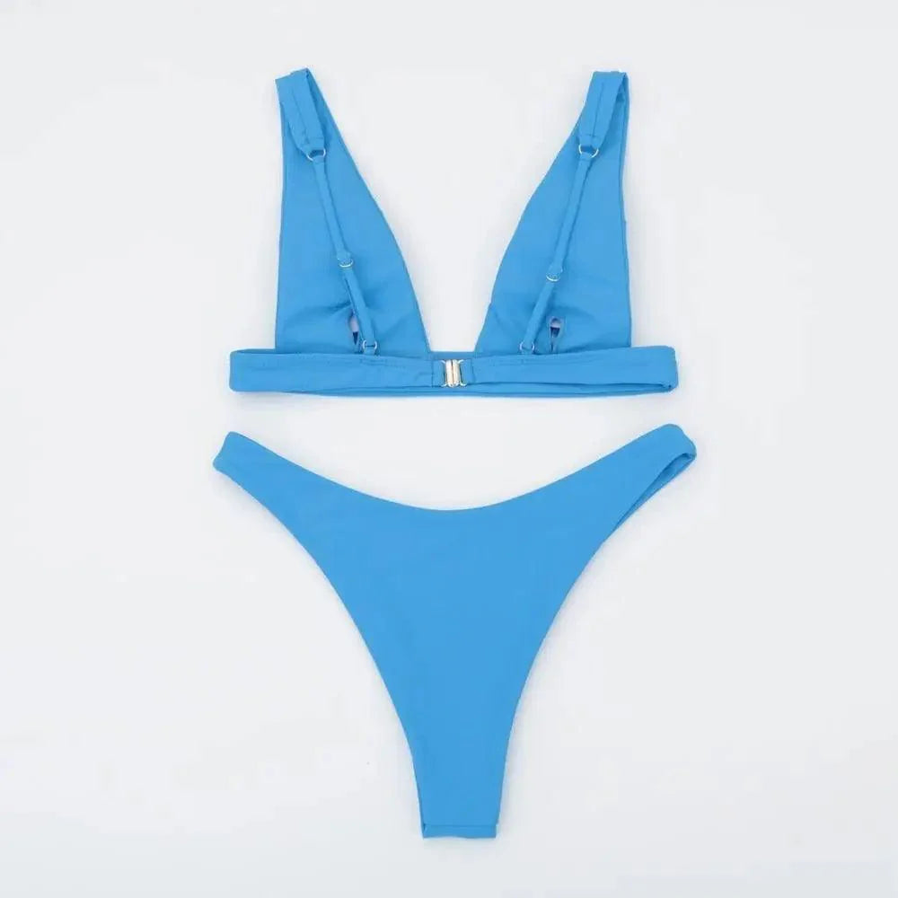 Maillot de bain solide pour femme, maillot de bain moderne, ensemble bikini push-up brésilien, maillot de bain d'été chaud, maillot de bain pour femme, ensemble bikini push-up, maillot de bain de plage d'été.