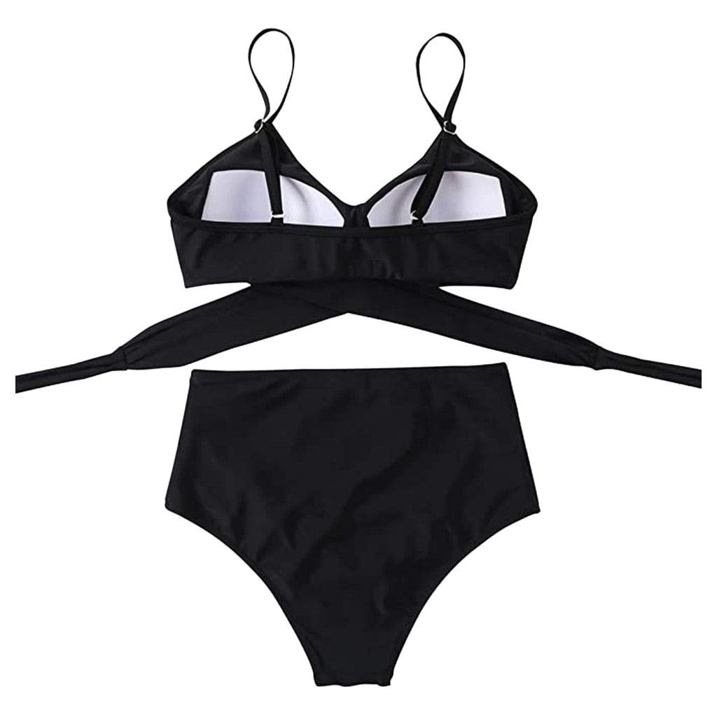 Maillot de Bain Femme Haut Bikini Push Up Echancré Bretelles Maillot de Bain Femme Taille Haute Bikini Twist Devant Hauts de Bikini Lacés Maillots de Bain 2 Pièces Été