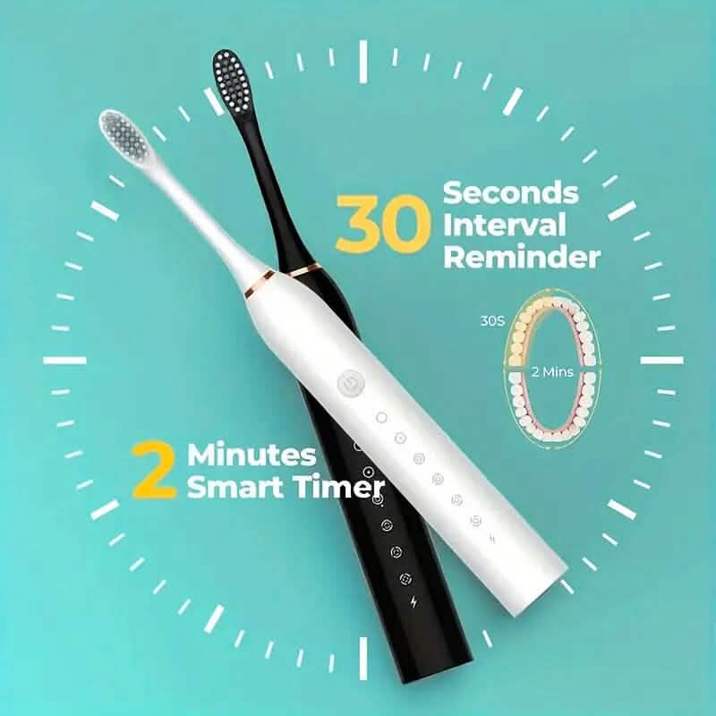 Brosse à dents électrique sonique avec 6 modes et minuteur intelligent