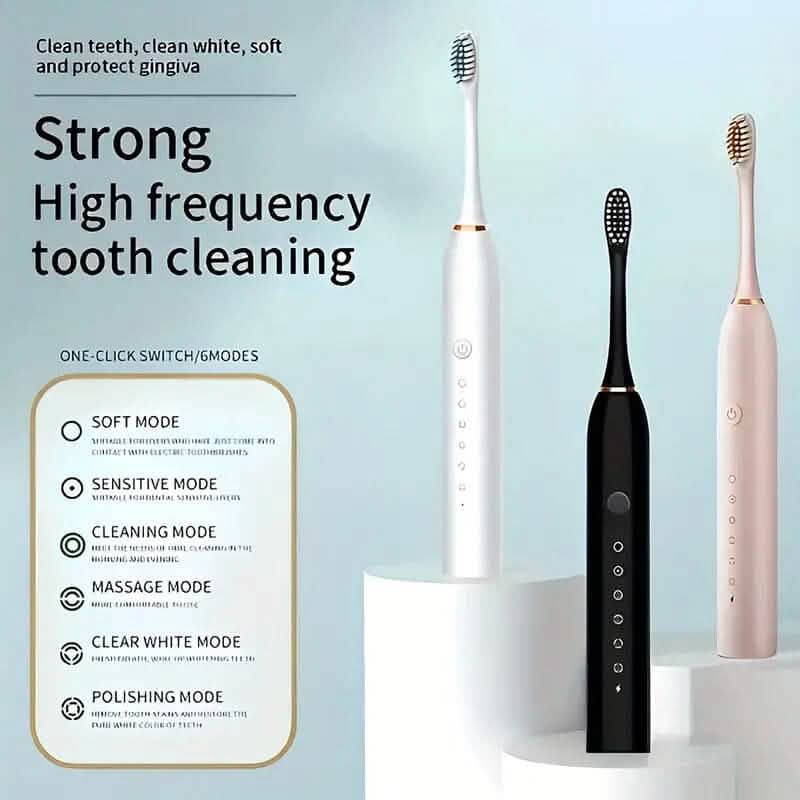 Brosse à dents électrique sonique avec 6 modes et minuteur intelligent