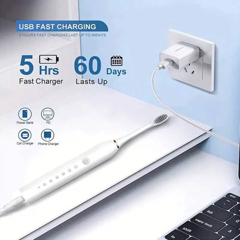 Brosse à dents électrique sonique avec 6 modes et minuteur intelligent