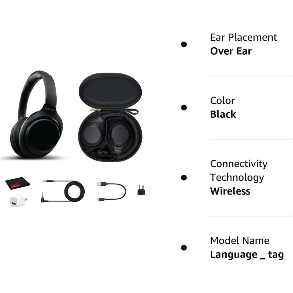 Casque supra-auriculaire sans fil à réduction de bruit Sony WH-1000XM4 avec microphone (reconditionné)