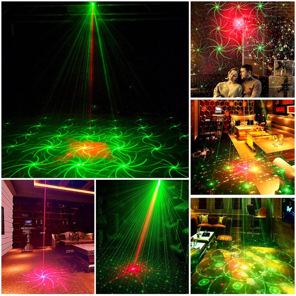 Motifs laser projetés par LED à activation sonore