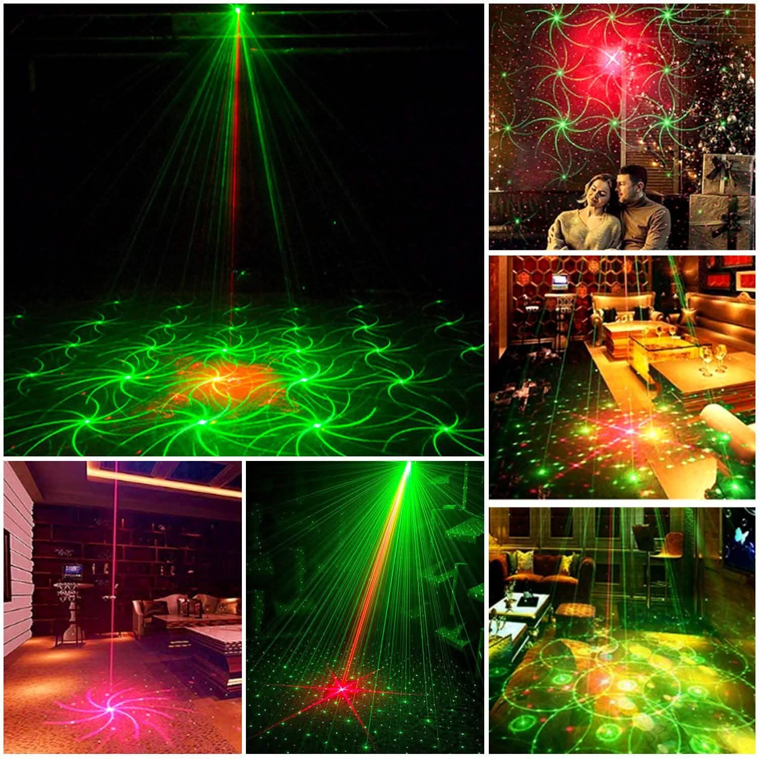 Motifs laser projetés par LED à activation sonore