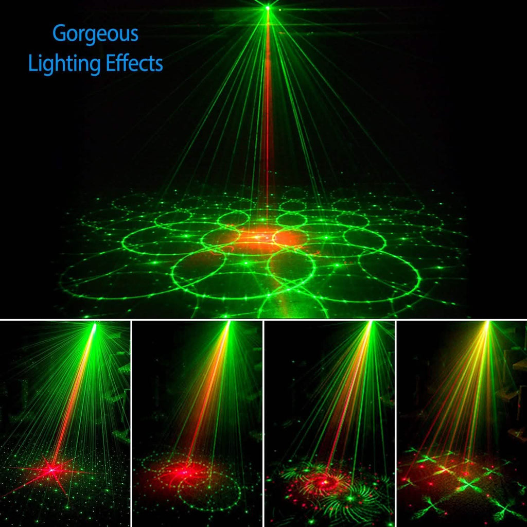 Motifs laser projetés par LED à activation sonore