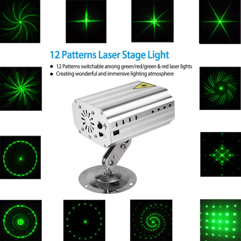 Motifs laser projetés par LED à activation sonore