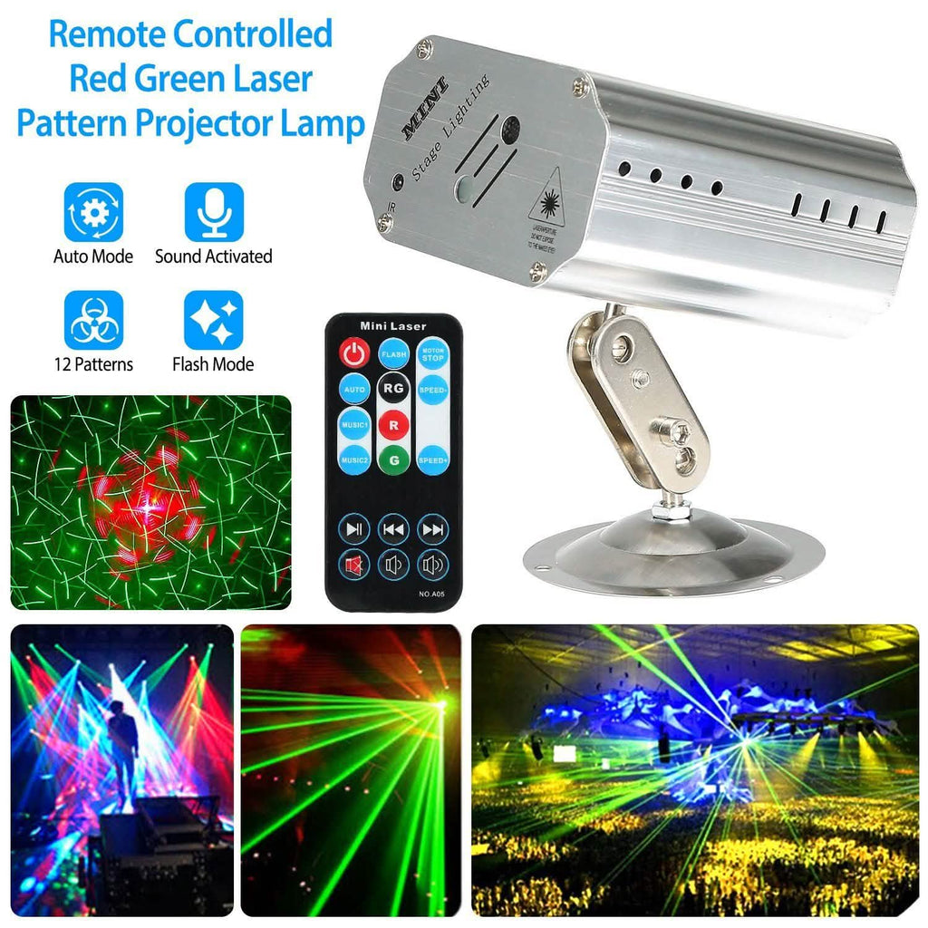 Motifs laser projetés par LED à activation sonore