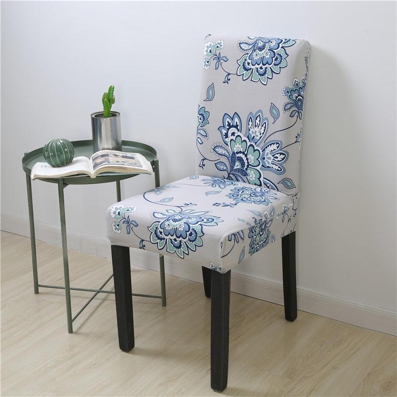 Housses de chaise en Spandex imprimées pour salle à manger, housse de siège extensible, étui de protection pour chaise de restaurant, banquet, cuisine, hôtel, housse de protection de chaise de salle à manger extensible en Spandex, amovible et lavable.