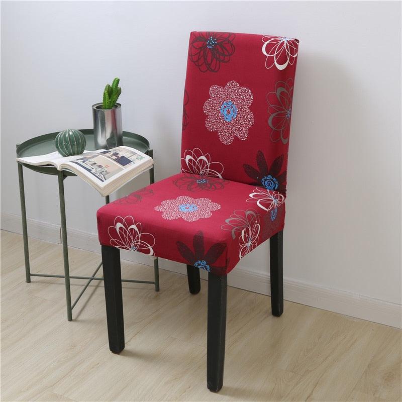 Housses de chaise en Spandex imprimées pour salle à manger, housse de siège extensible, étui de protection pour chaise de restaurant, banquet, cuisine, hôtel, housse de protection de chaise de salle à manger extensible en Spandex, amovible et lavable.