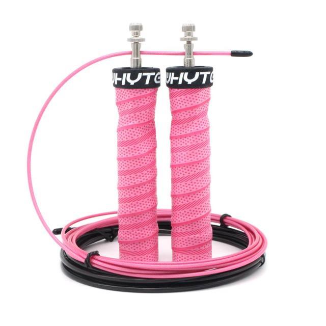 Corde à sauter rapide avec poignée antidérapante pour les sauts doubles Corde à sauter lourde réglable avec poignées et poids amovibles pour femmes hommes sport entraînement extérieur corde à sauter
