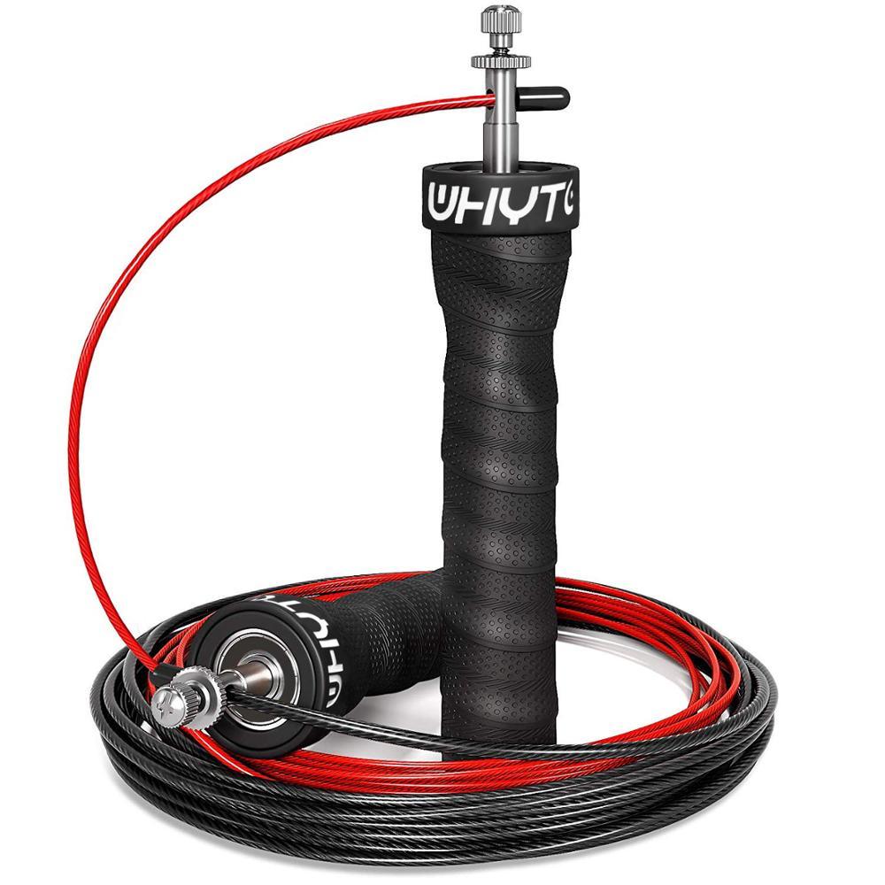 Corde à sauter rapide avec poignée antidérapante pour les sauts doubles Corde à sauter lourde réglable avec poignées et poids amovibles pour femmes hommes sport entraînement extérieur corde à sauter