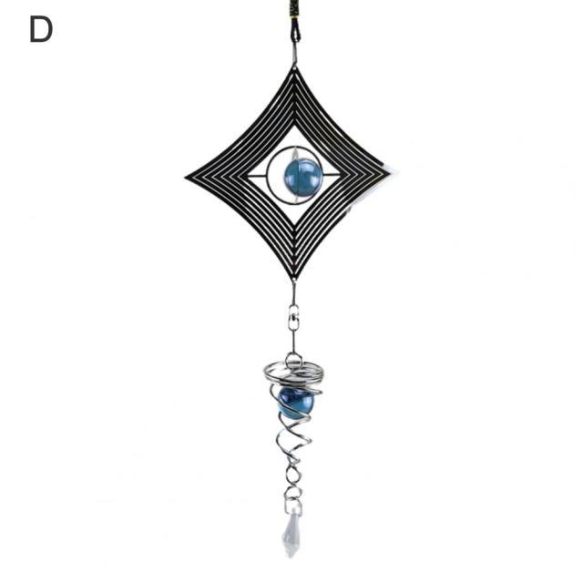 Carillons éoliens rotatifs en spirale Fenêtres en métal queue en spirale en acier inoxydable Décor de rotation pour intérieur extérieur Décoration de carillon éolien Carillon éolien de Noël en cristal