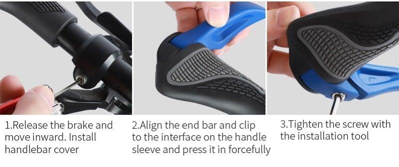 Poignées de vélo en éponge, antidérapantes, en silicone 3D, ultralégères, en mousse, à serrage simple, pour VTT, Beach Cruiser et trottinette. Douces et confortables.