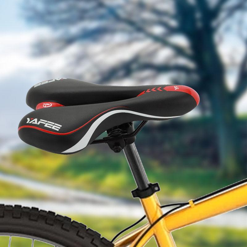 Selle de vélo de sport Souple Absorption des chocs Coussin de vélo creux confortable Éponge de cyclisme sur route La selle de vélo la plus confortable Amortisseur Étanchéité Adapté pour le fitness en extérieur Large selle de vélo rembourrée souple