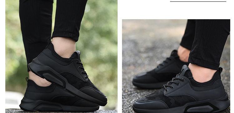 Chaussures de sport noires printemps mode décontractée course à pied chaussures d'air baskets noires pour hommes légères athlétiques course marche gym chaussures décontractées sport mode marche baskets