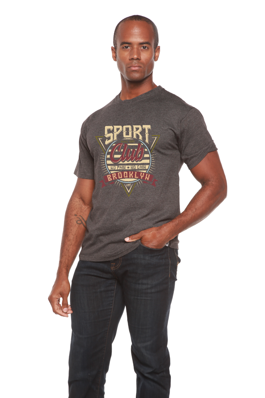 T-shirt graphique à manches courtes en viscose de bambou/coton biologique pour homme du Sport Club