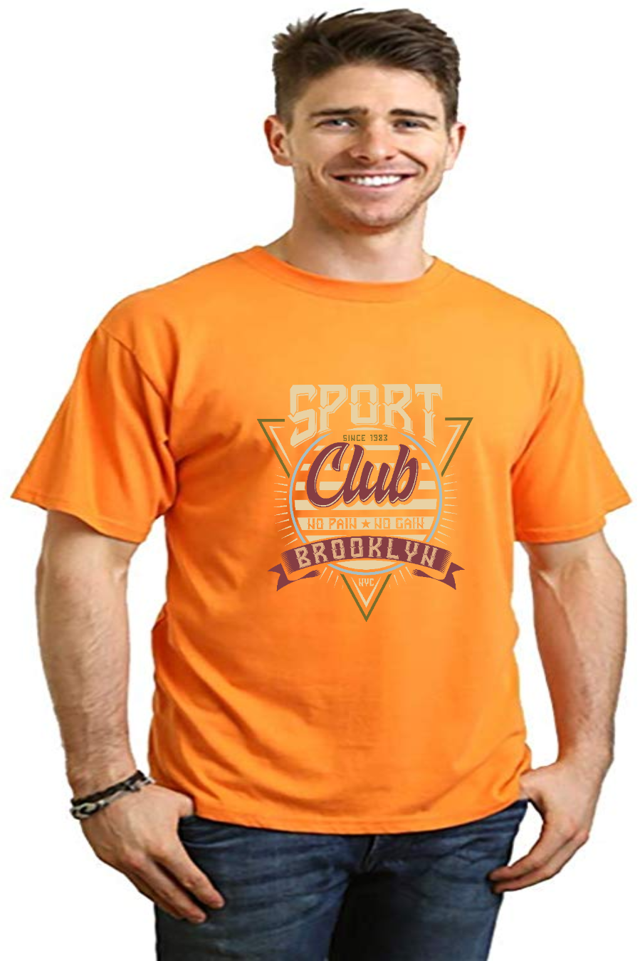 T-shirt graphique à manches courtes en viscose de bambou/coton biologique pour homme du Sport Club