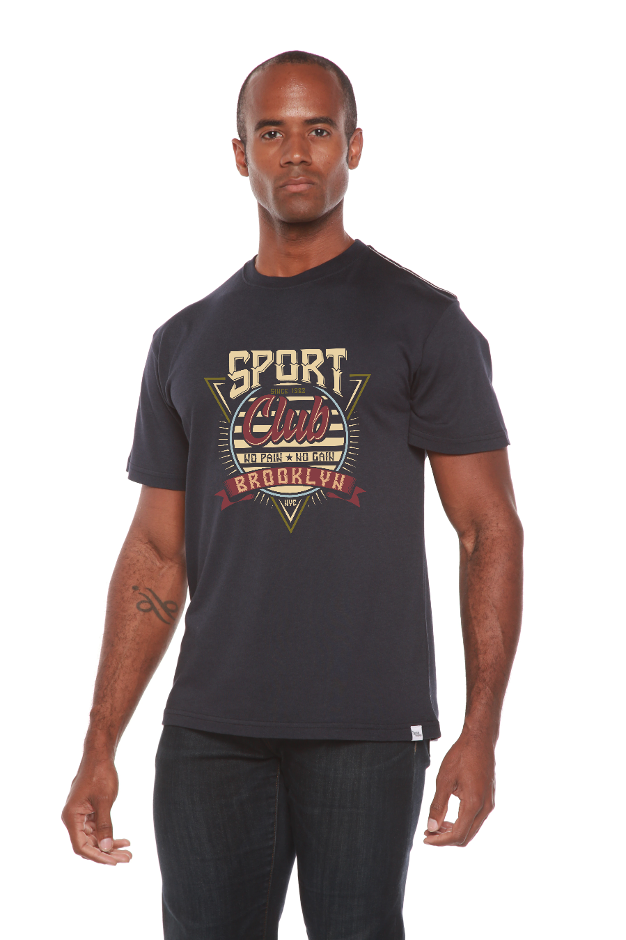 T-shirt graphique à manches courtes en viscose de bambou/coton biologique pour homme du Sport Club