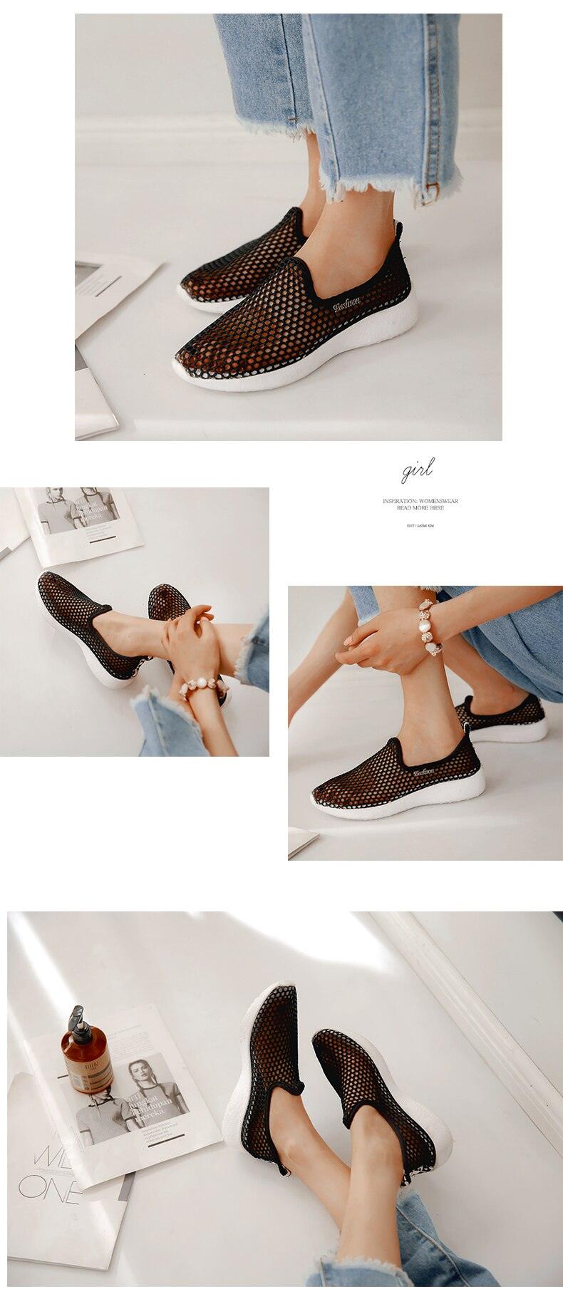 Chaussures de sport en maille respirante pour femmes Chaussures de sport tendance douces et confortables Chaussures de sport à enfiler tendance Semelle souple respirante Confortables Chaussures de course et de marche