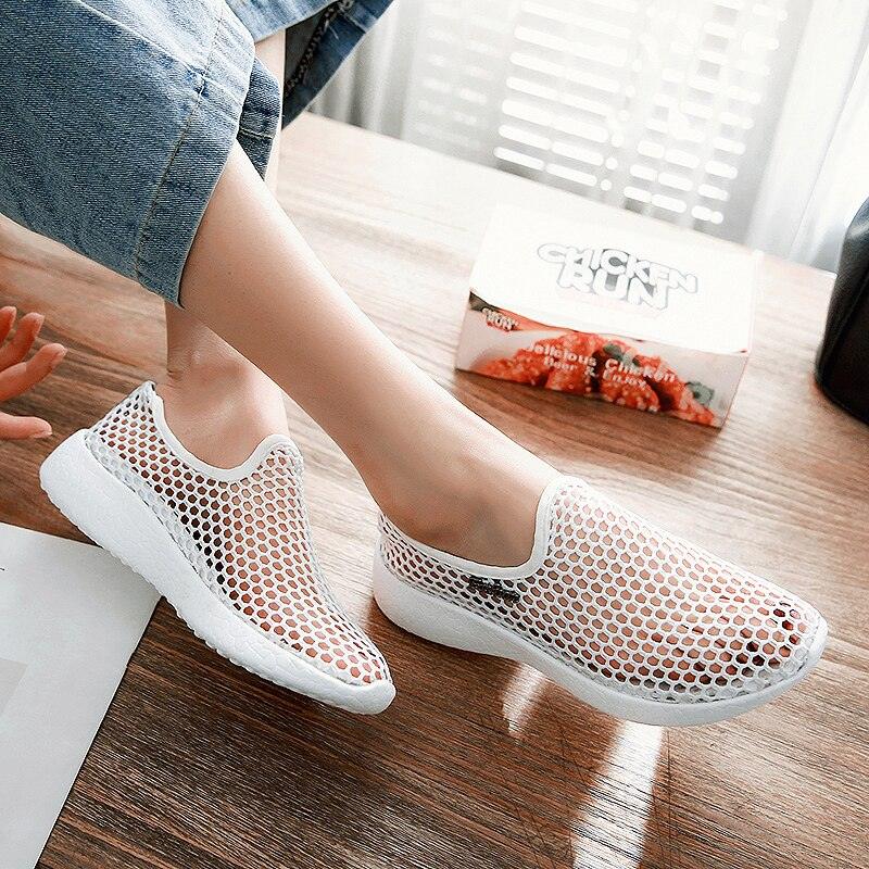 Chaussures de sport en maille respirante pour femmes Chaussures de sport tendance douces et confortables Chaussures de sport à enfiler tendance Semelle souple respirante Confortables Chaussures de course et de marche